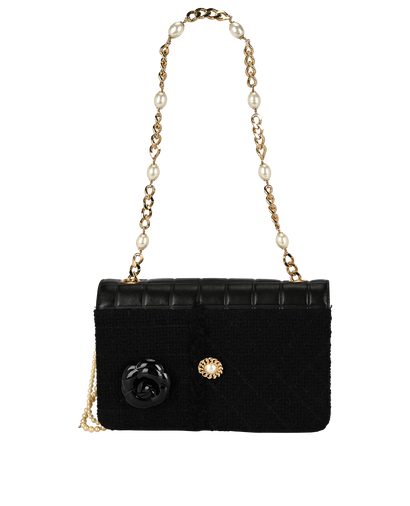 Vintage Bijoux Chocolate Bar Flap, &pound;2,500, Handbags, Black, Leather/Tweed, Front view